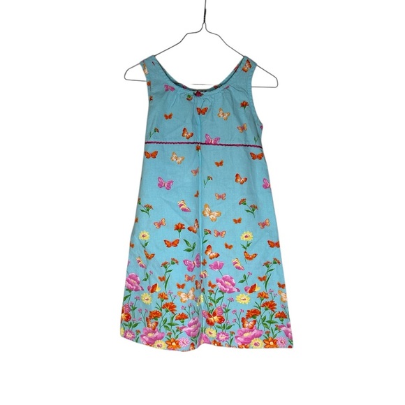 Blue and Pink Sleeveless Scoop Neck Sundress - Picture 1 of 6